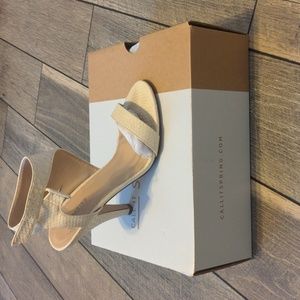 Call it Spring Women's cream Snake Skin Heels 8